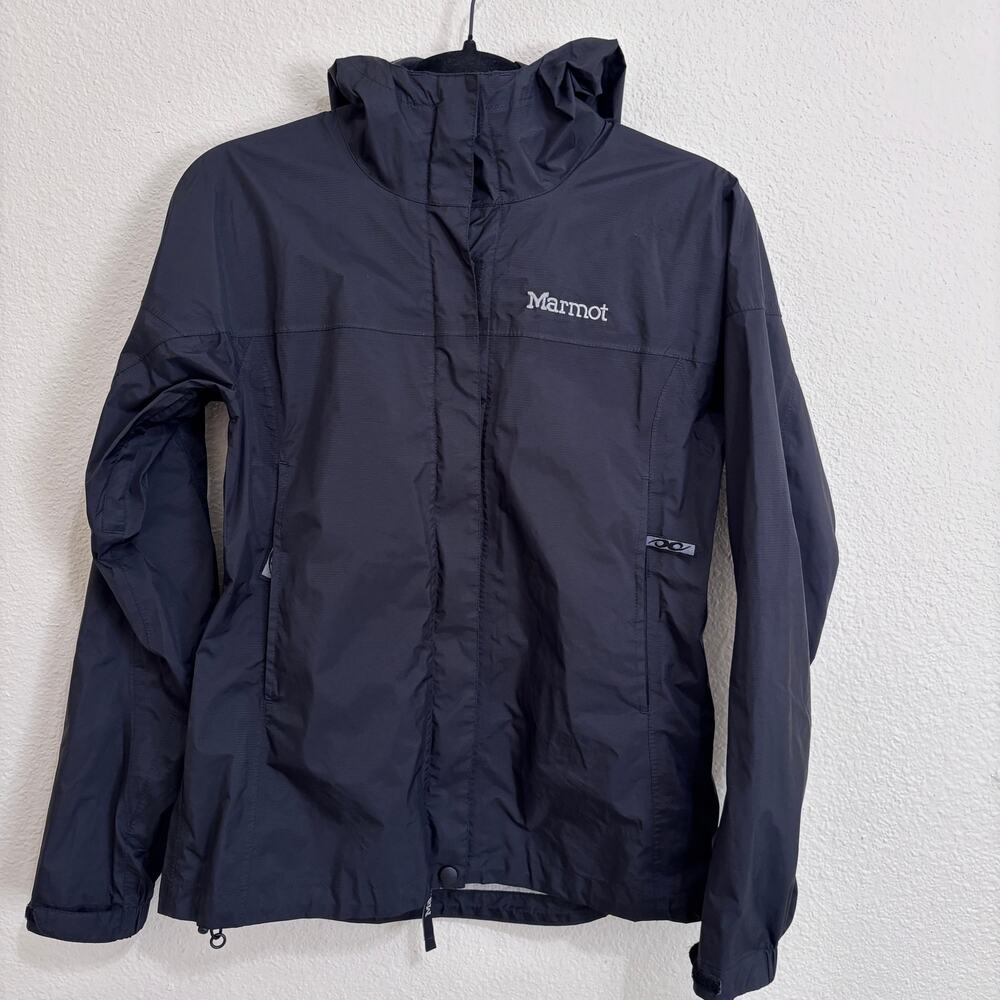 Marmot Womens Precip Rain Jacket Black Classic Version (Logo at Back Collar) XS